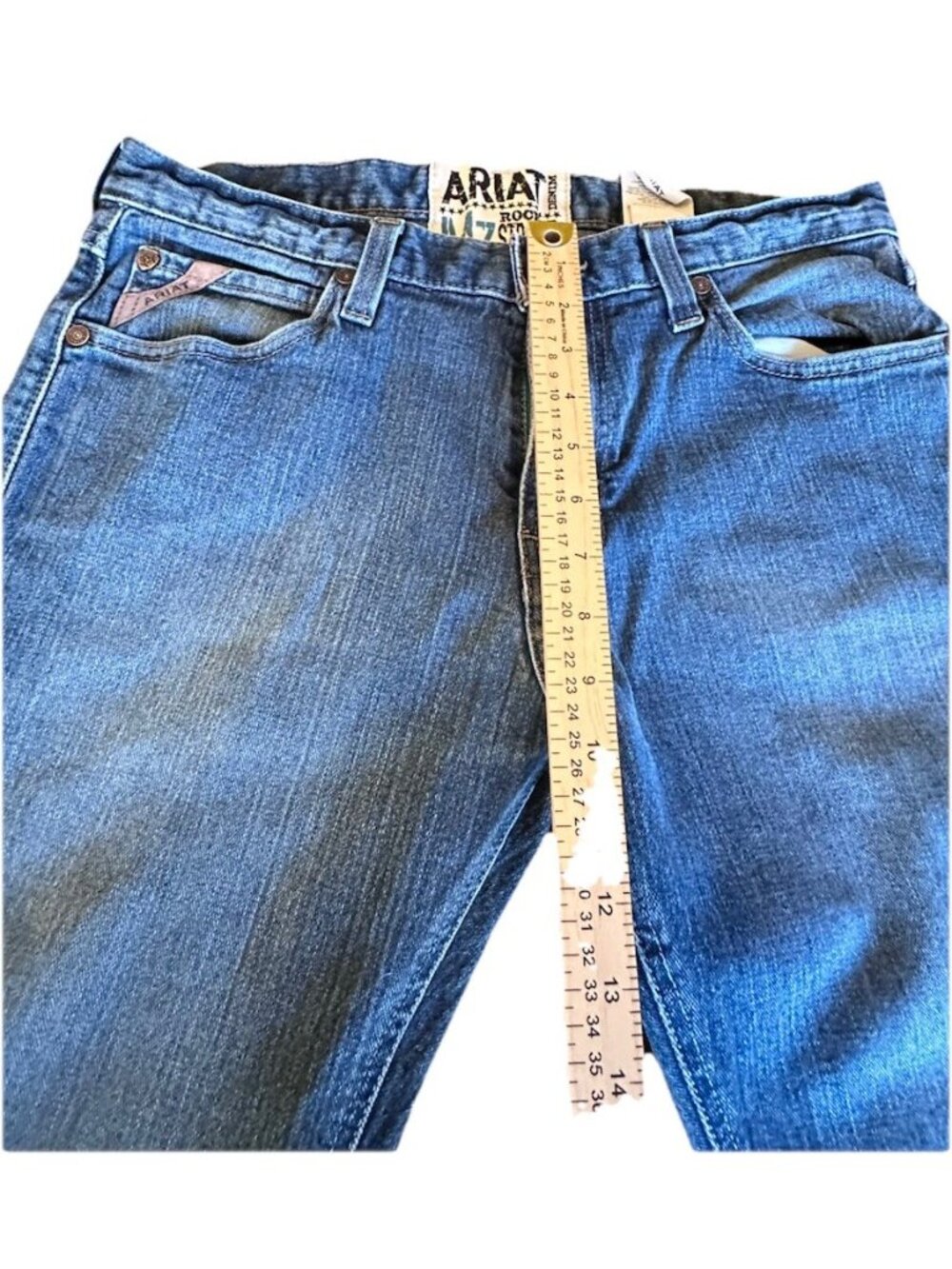 Ariat M7 Rocker Straight Leg Mens Jeans 33x36 Medium Wash Denim Blue - Picture 5 of 8